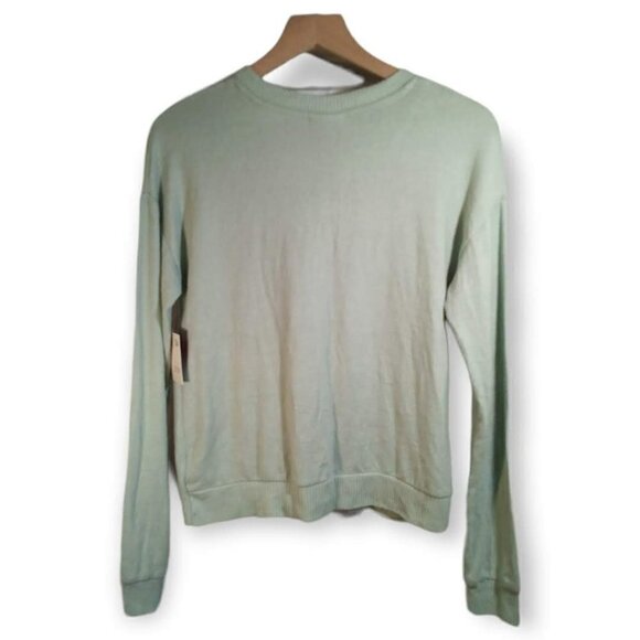 NWT So Mint Green Twist Front Sweater Size S - Picture 2 of 3